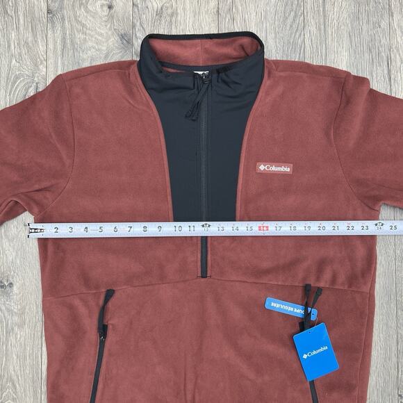 Columbia 1/2 Zip Fleece Jacket Sz Large Mens Maroon Sequoia Grove $60 - Picture 4 of 12